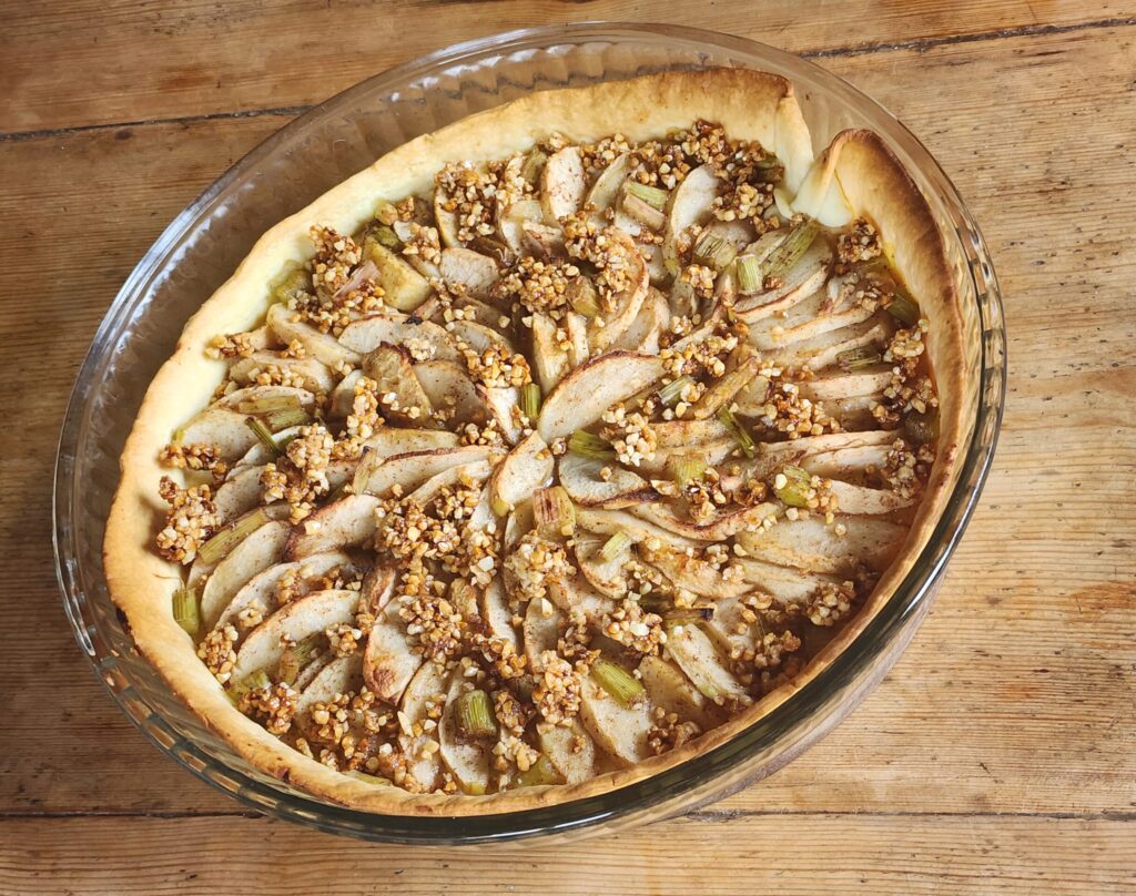 “Not too Sweet” Apple Rhubarb Pie